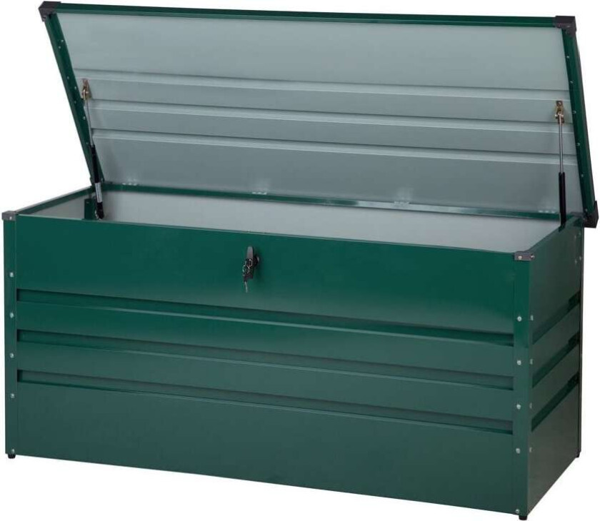 Utendørs oppbevaringsboks Grønn Galvanisert stål 400 L Industriell stil Moderne Putekasse Hage Terrasse