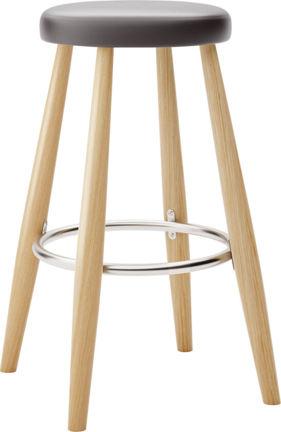 Ch58 Low Stool, Klarlackad Ek, Lädergrupp B Thor - 306