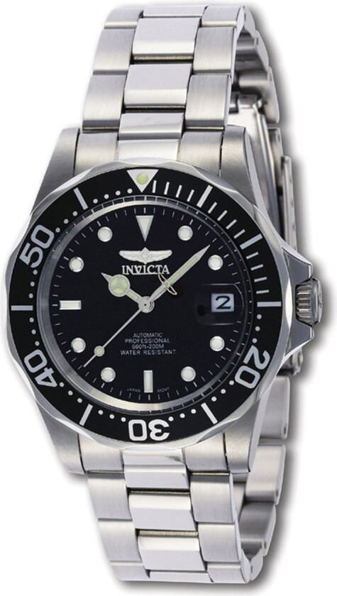 Forelsk deg i - Invicta Pro Diver Automatic Black 8926 - Automatisk - Sølv - Herreklokker - Rustfritt stål - ledd m/pin - Mineral
