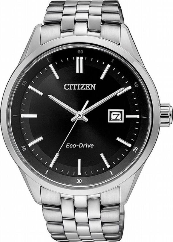 BM7251-88E - Klassisk herreklokke i rustfritt stål med Eco-Drive - Kvarts - Sølv - Herreklokker - Rustfritt stål - Safir
