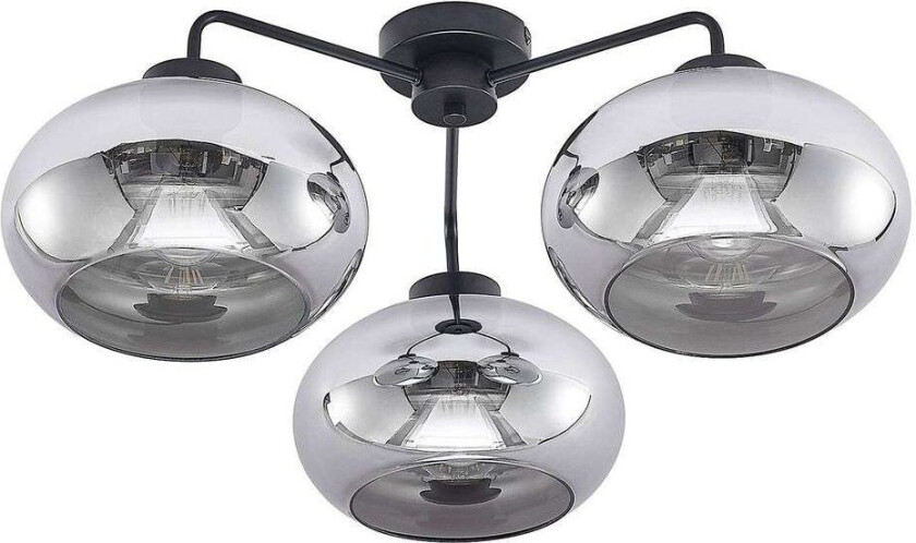Navidia taklampe, skjerm av røykglass