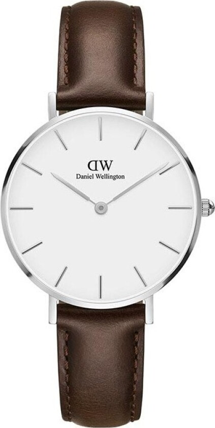 Daniel Wellington Classic Petite 32mm Bristol DW00100183 - Kvarts - Sølv - Dameklokker - Skinn - Mineral