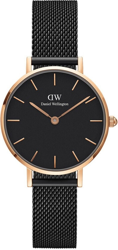 Petite 28mm Ashfield Black Rose Gold DW00100245 - Kvarts - Sort - Dameklokker - Meshlenke - Mineral