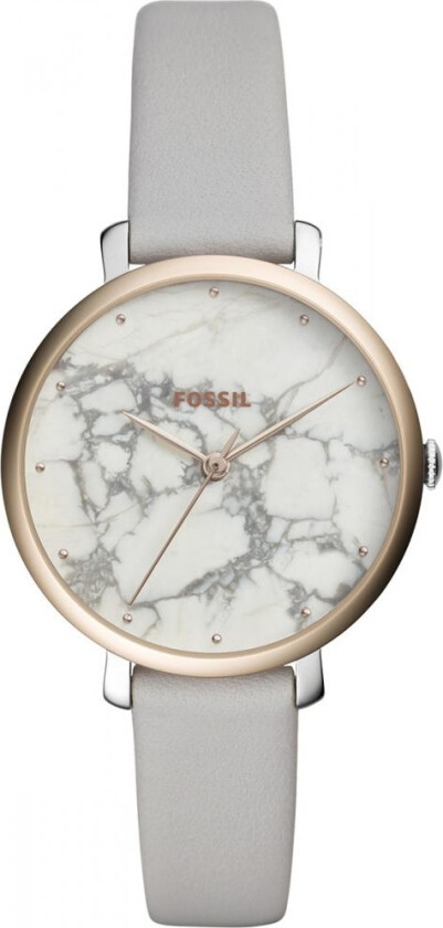 Jacqueline ES4377 - Kvarts - Gull - Dameklokker - Skinn - Mineral