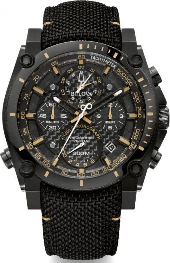 Precisionist Champlain 98B318 - Kvarts - Sort - Herreklokker - Stoff - Mineral
