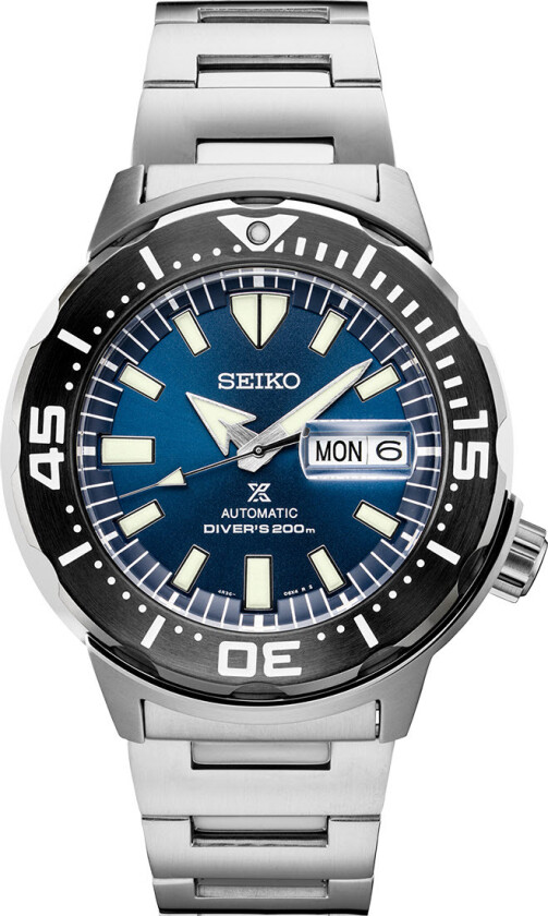 Så mange fordeler! - Seiko Prospex Monster Automatic Diver SRPD25K1 - Automatisk - Sølv - Herreklokker - Rustfritt stål - ledd m/pin - Mineral