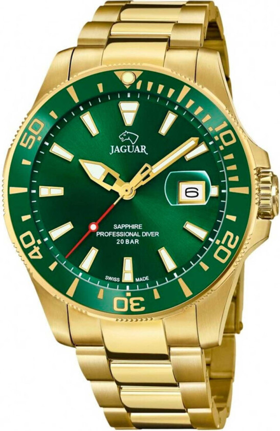 Klare mål, klare struktur og et klart tankegang - Jaguar Executive Diver J877/2 - Kvarts - Gull - Herreklokker - Rustfritt stål - ledd m/pin -...