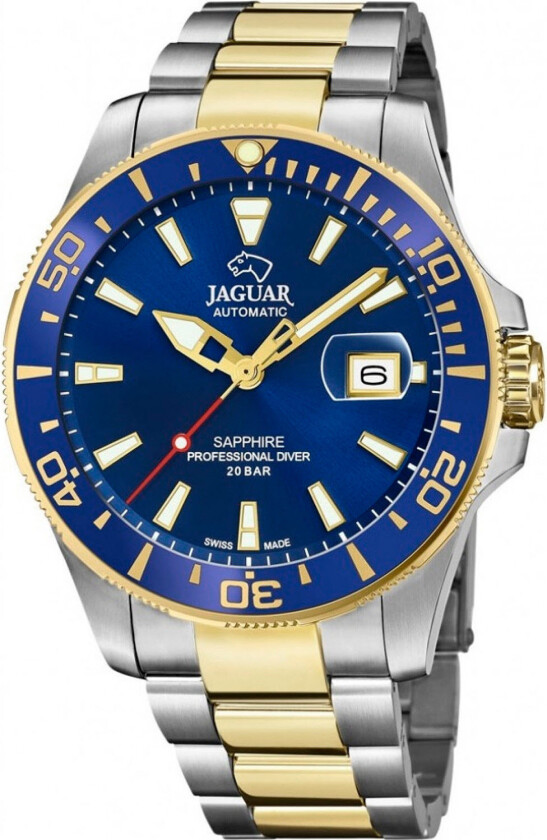 Executive Diver Automatic J887/1 - Automatisk - Gull Sølv - Herreklokker - Rustfritt stål - ledd m/pin - Safir