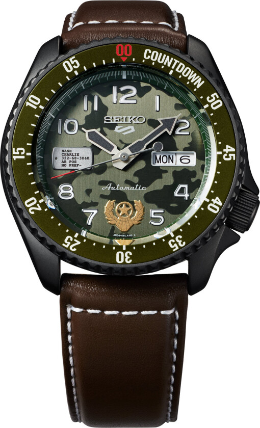 Seiko 5 X Street Fighter Guile Limited Edition (9999 pieces worldwide) SRPF21K1 -  Automatisk - Sort - Herreklokker - Skinn - Mineral