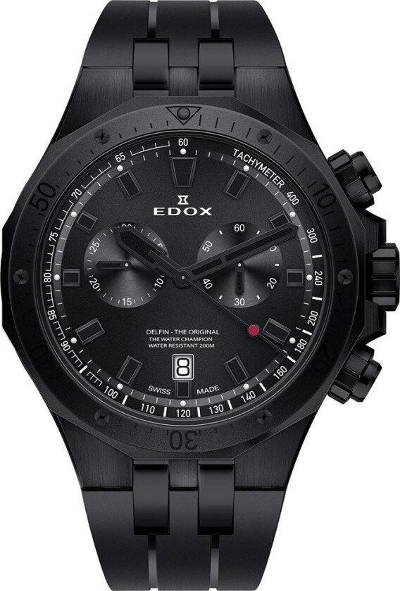Delfin Chronograph 10109 37NCA NINO - Kvarts - Sort - Herreklokker - Silikon - Safir