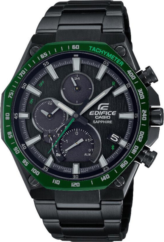 Edifice EQB-1100XDC-1AER - Kvarts - Gunmetal - Herreklokker - Rustfritt stål - ledd m/pin - Safir