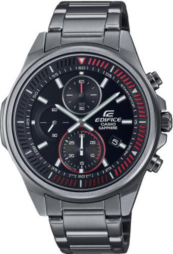 Edifice EFR-S572DC-1AVUEF - Kvarts - Sort - Herreklokker - Rustfritt stål - ledd m/pin - Safir