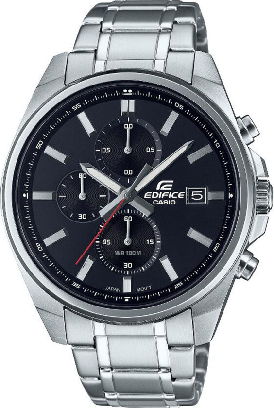 Edifice Chronograph EFV-610D-1AVUEF - Kvarts - Sølv - Herreklokker - Rustfritt stål - ledd m/pin - Mineral