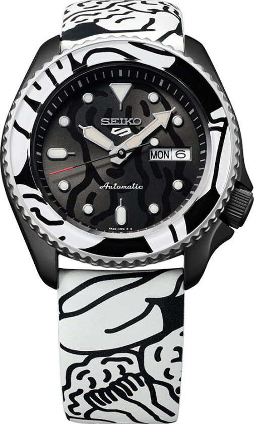 5 Auto Moai Limited Edition (1500 pieces worldwide) SRPG43K1 - Automatisk - Hvit Sort - Herreklokker - Skinn - Mineral