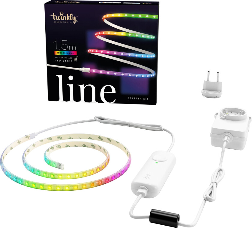 Line magnetisk LED strip startsett, farget lys, 1,5 meter