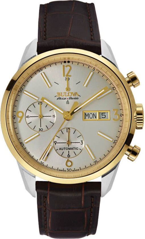 Murren AccuSwiss Automatic 65C112 - Automatisk - Sølv - Herreklokker - Skinn - Safir
