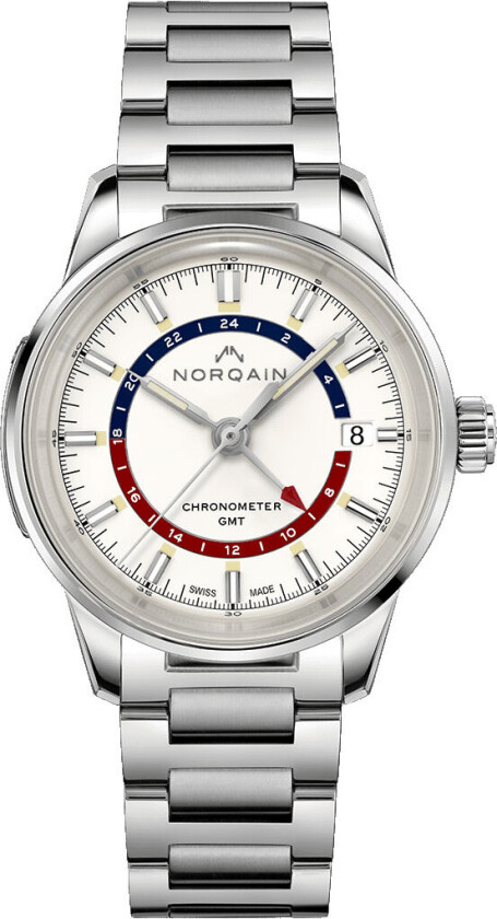 Freedom 60 GMT 40mm NN2100SG/O211/201SG - Automatisk - Sølv - Herreklokker - Rustfritt stål - ledd m/pin - Safir