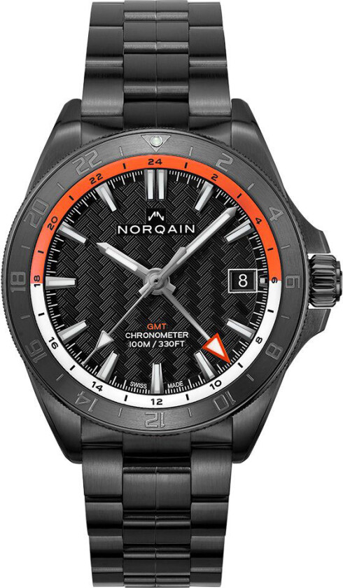 Adventure Neverest GMT 41mm NNB1100BBCG/BO116/150BG - Automatisk - Sort - Herreklokker - Rustfritt stål - ledd m/pin - Safir