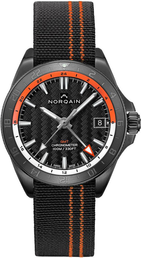 Adventure Neverest GMT 41mm NNB1100BBCG/BO116/15BOF - Automatisk - Sort - Herreklokker - Stoff - Safir