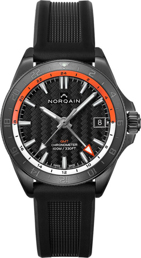 Adventure Neverest GMT 41mm NNB1100BBCG/BO116/15BR.18B - Automatisk - Sort - Herreklokker - Silikon - Safir