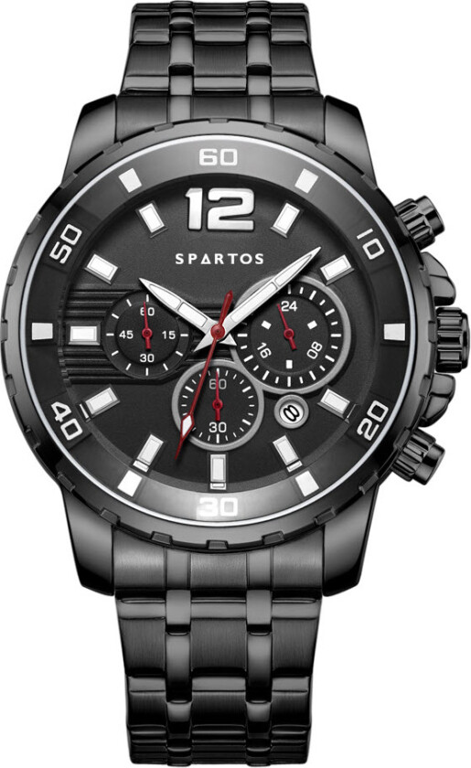 FX Sapphire Chronograph SPW7802 - Kvarts - Sort - Herreklokker - Rustfritt stål - ledd m/pin - Safir