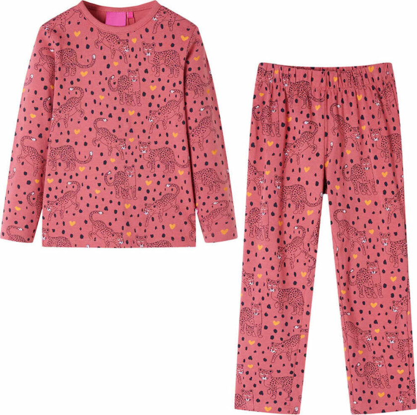 Bilde av Pysjamas for barn med lange ermer gammelrosa 92