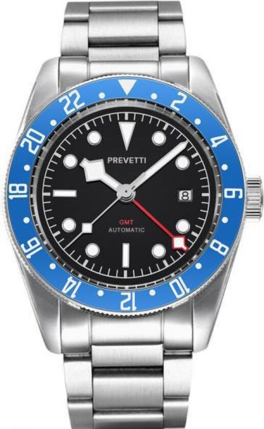 Traditions GMT Automatic PR2104 - Automatisk - Sølv - Herreklokker - Rustfritt stål - ledd m/pin - Safir