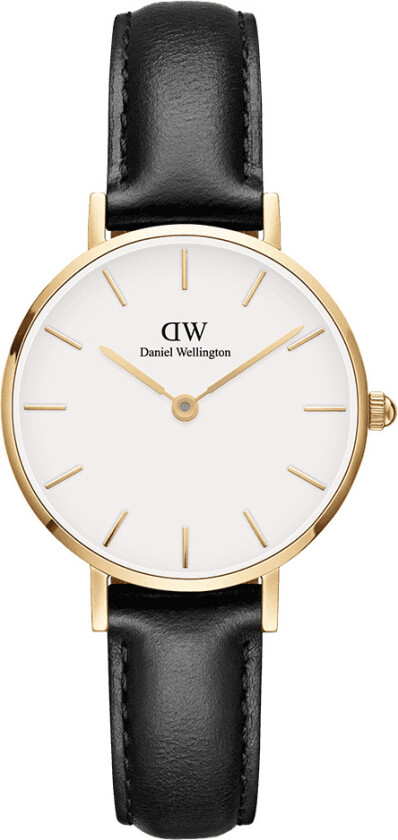 Petite Sheffield 28mm DW00100551 - Kvarts - Gull - Dameklokker - Skinn - Mineral