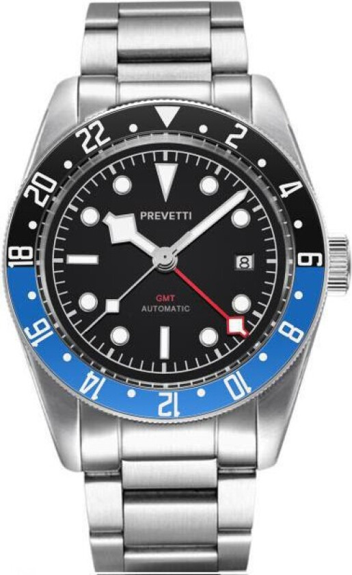 Traditions GMT Automatic PR2103 - Automatisk - Sølv - Herreklokker - Rustfritt stål - ledd m/pin - Safir
