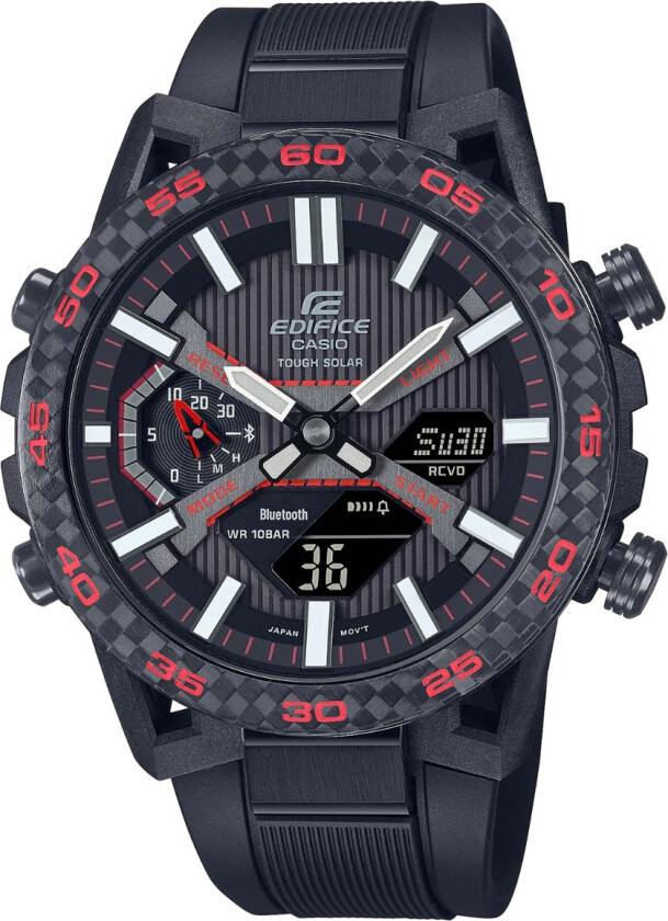 Edifice ECB-2000PB-1AEF - Anadigi - Sort - Herreklokker - Resin - Mineral
