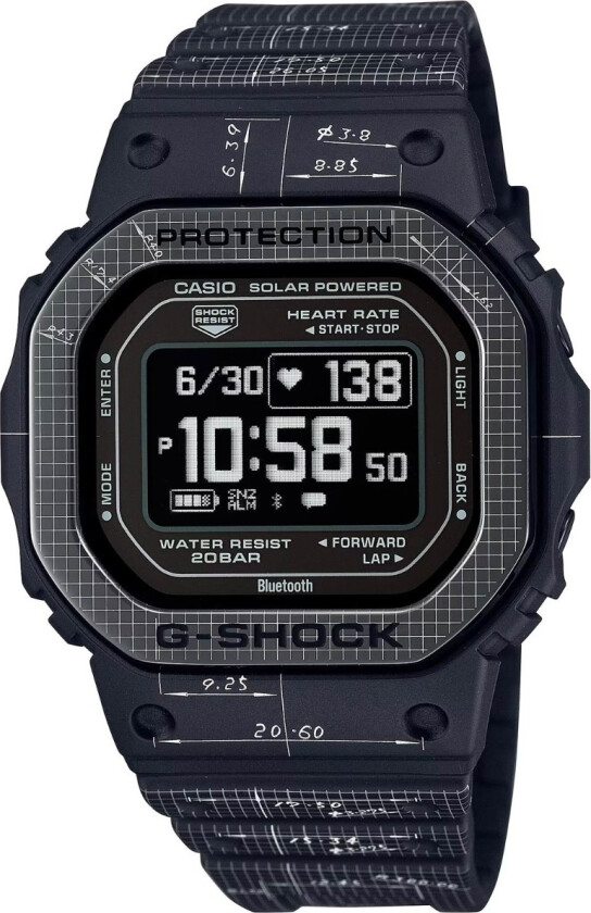 G-Shock G-Squad Series DW-H5600EX-1ER - Digital - Sort - Herreklokker - Resin - Mineral