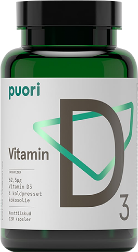 D3 Vitamin D, 120 kapsler