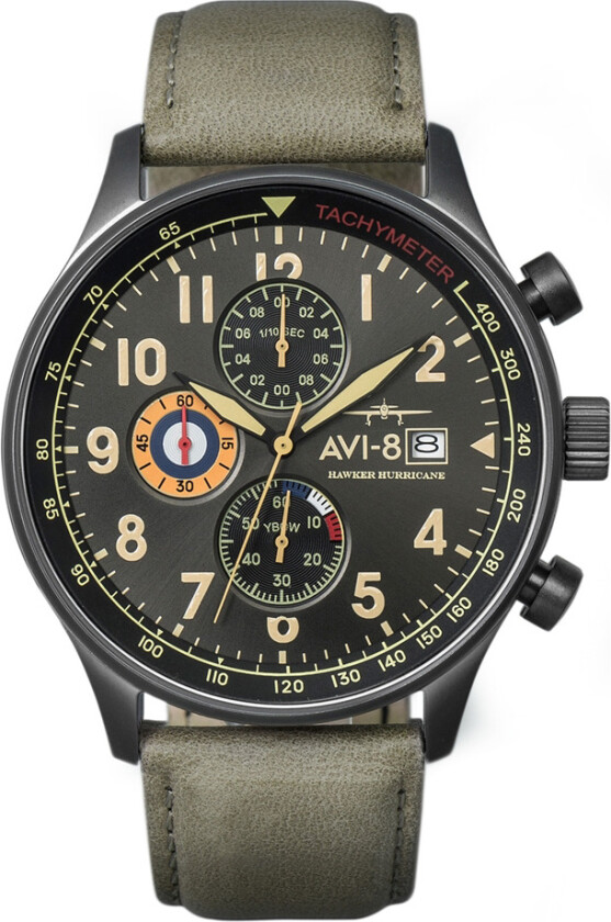 Hawker Hurricane Dark Earth AV-4011-0E - Kvarts - Sort - Herreklokker - Skinn - Mineral