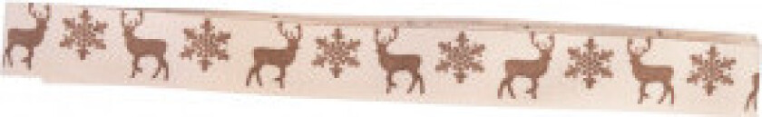 Bilde av Stoffbånd/Gavebånd Snøfnugg/Reinsdyr 20mm - 3 meter