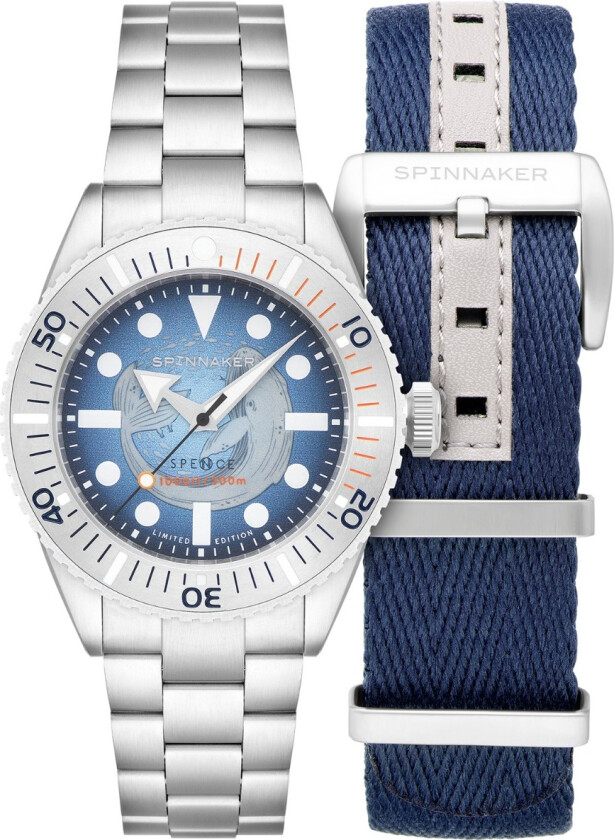 Spence 300 Automatic MCS Limited Edition Whale Blue SP-5124-11 - Automatisk - Sølv - Herreklokker - Rustfritt stål - ledd m/pin - Safir