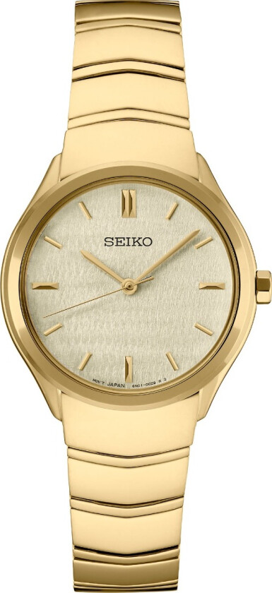 Classic Ladies SUR552P1 - Kvarts - Gull - Dameklokker - Rustfritt stål - ledd m/pin - Mineral