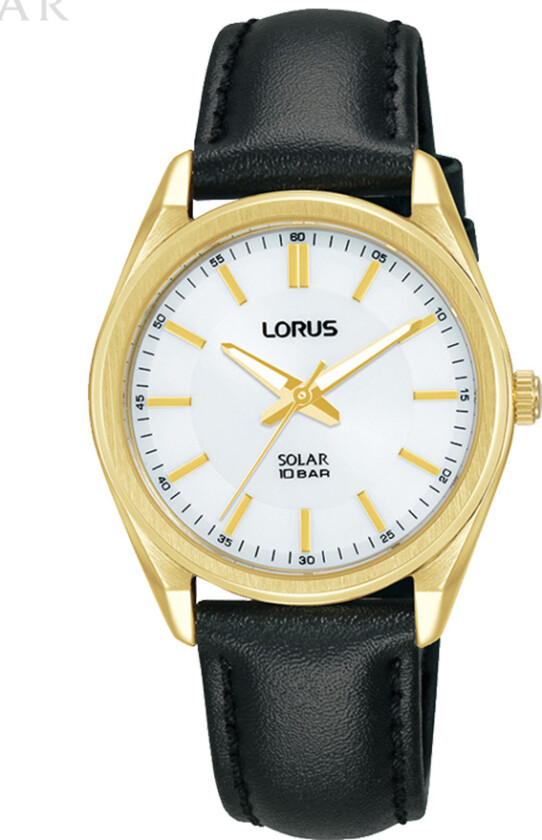 Solar Ladies RY518AX9 - Kvarts - Gull - Dameklokker - Skinn - Mineral