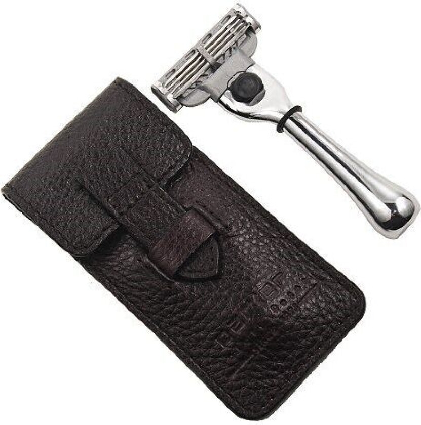 TM-3 Travel Mach-3 Razor with Leather Pouch