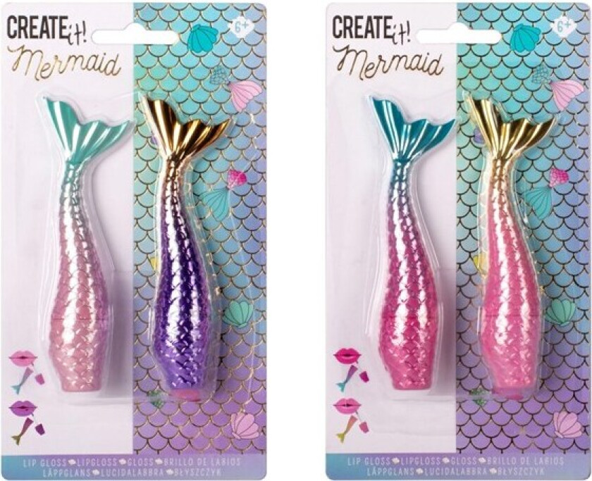 Create It! Mermaid Lip Gloss/Beauty Bath Bomb Rainbow Assorted