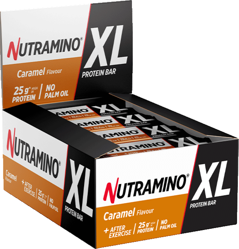 16 x Nutramino XL Protein Bar, 74 g (sjokolade, karamell, peanøtt) Nutramino