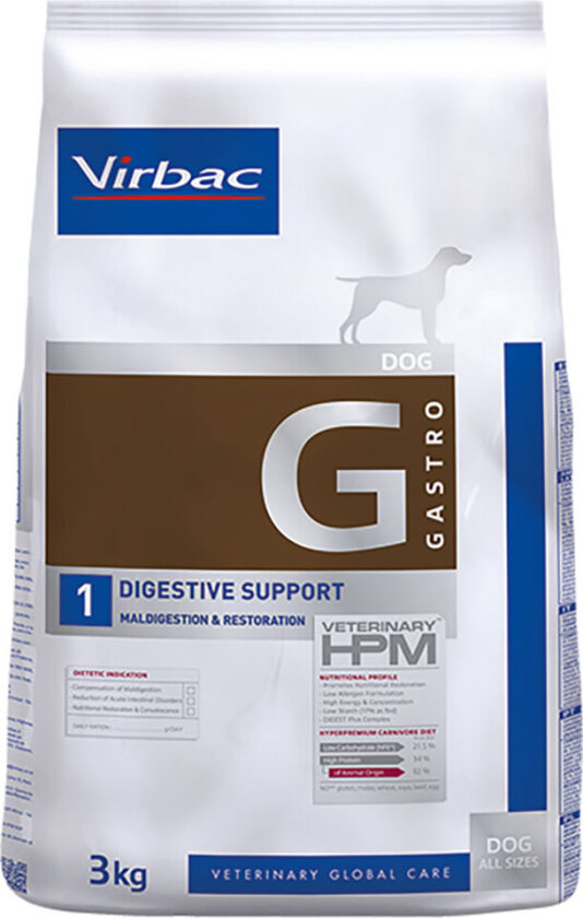 Bilde av Veterinary HPM Dog Gastro Digestive Support G1 - 12 kg