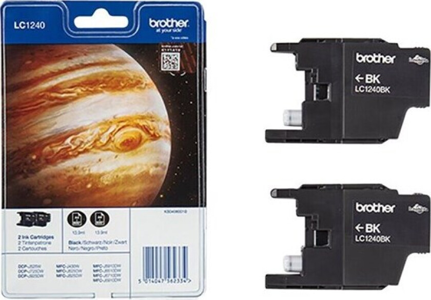 LC1240BKBP2 / LC1240BKBP2 2-Pack Black Ink - Blekkpatron Svart