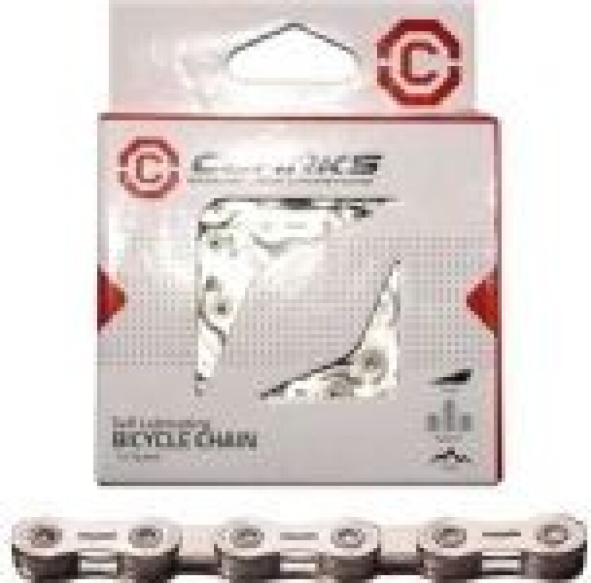 Bilde av YBN CSL-H10CR SHIMANO CAMPAGNOLO SRAM sykkelkjede (10 hastigheter, 1/2x11/128 116 lenker, 5,9 mm, kjedeklemme, superlett, krom) Selvsmørende sølv