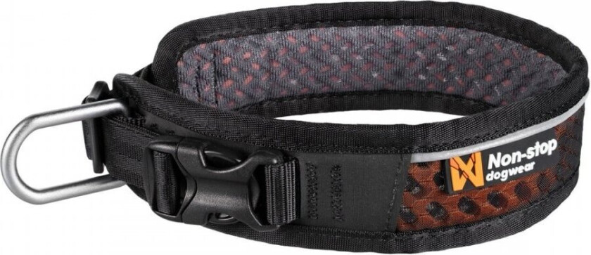 Non-stop Dogwear Rock Hundehalsbånd Halvstryp Svart/Oransje (XL)