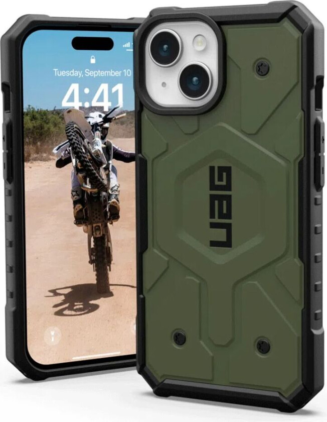 iPhone 15 Plus PATHFINDER Series Deksel - MagSafe Kompatibel - Olive