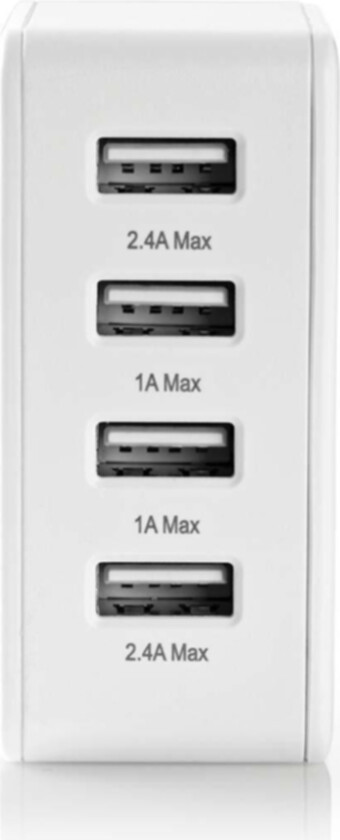 USB-ladestasjon, 4 USB-porter, 4,8 A