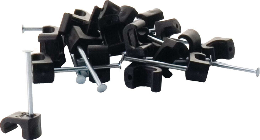 Cable clip flat 3x5mm black 25 pcs.