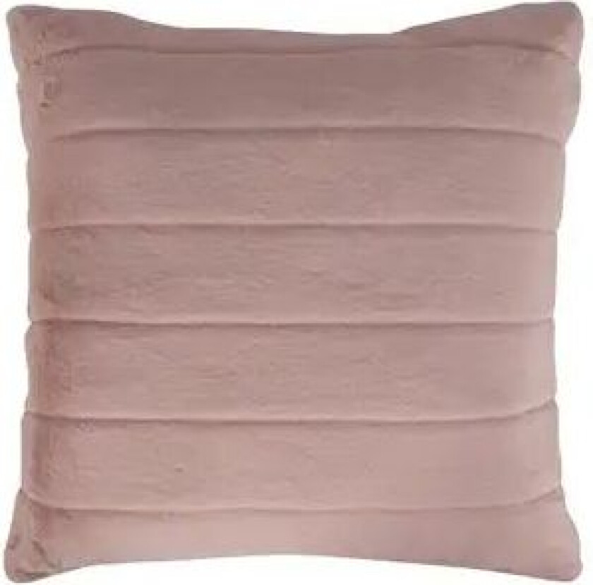 Pyntepute - 45x45 cm - Rosa - Sofapute i fuskepels med striper -