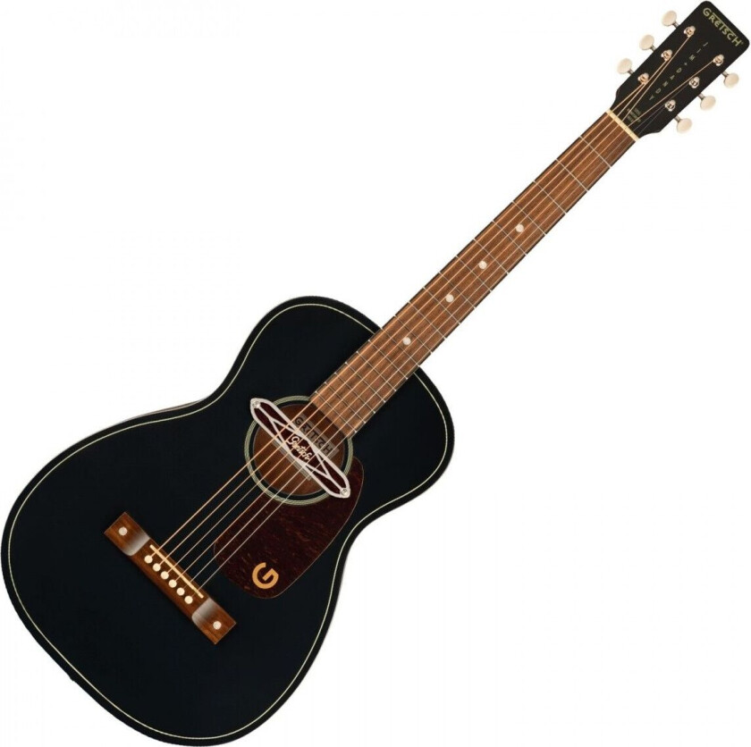 Deltoluxe Parlor Wn, Tortoiseshell Pickguard, Black Top