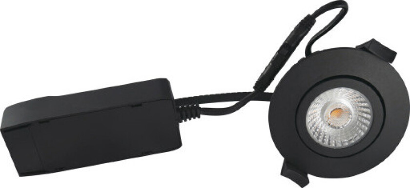 Downlight Low Profile ECO LED 6W 420 lumen, 2700K, rund, mat sort